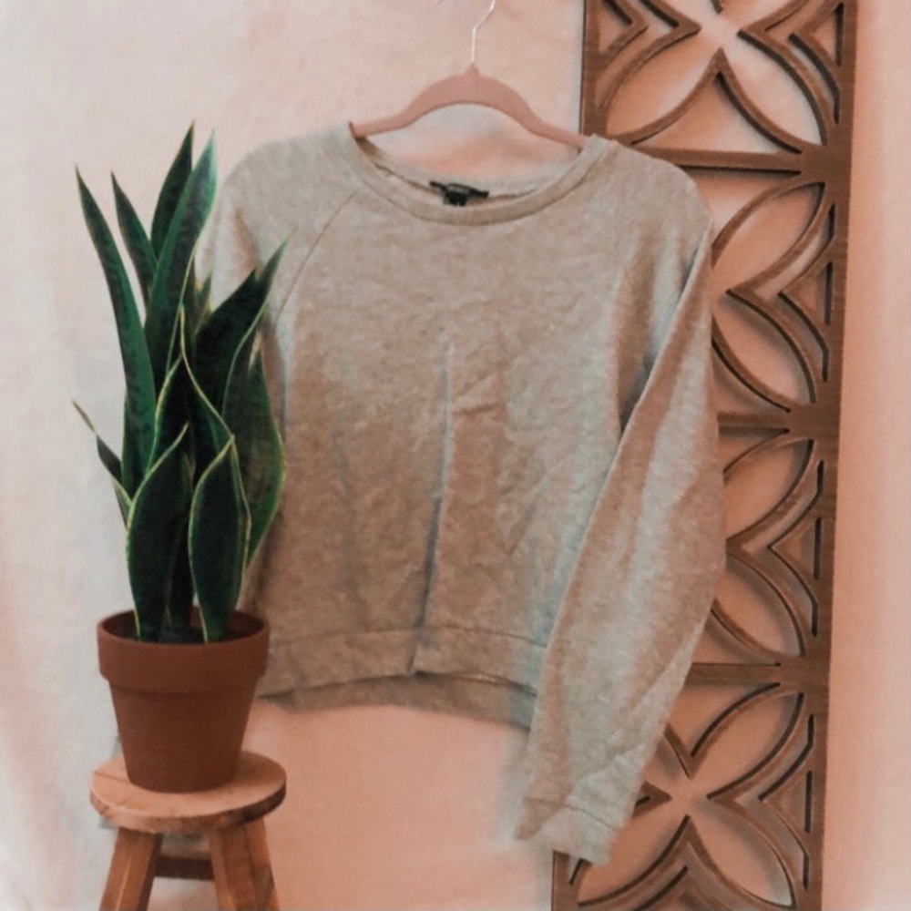 Gray Cropped Sweater